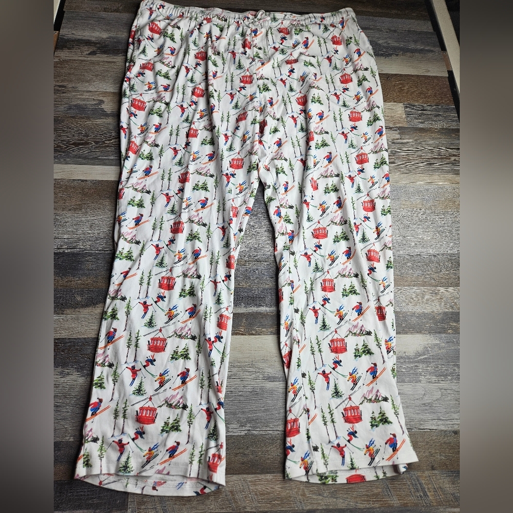 Hart + Land Pajama Pants XXL Organic Cotton Ski Mountain Pattern